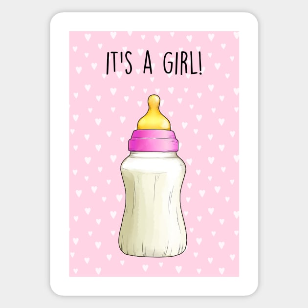 It's a girllll Sticker by Poppy and Mabel